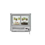 Vitrina rece pt prezentare, 120 lt, interval temp. 0-6 gr C, 160 W, corp inox, ARKTIC by Hendi, 707x570x(H)680mm, Clasa energetica B