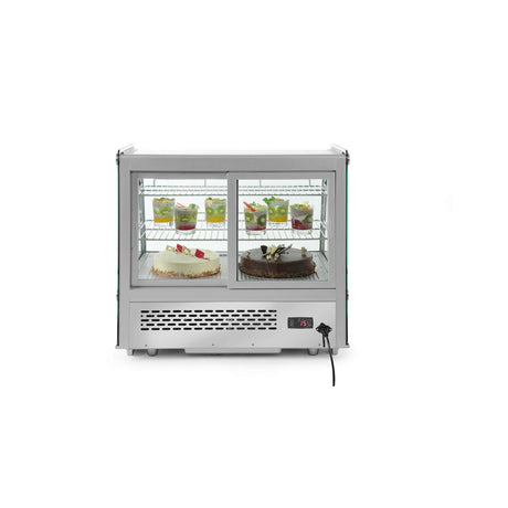 Vitrina rece pt prezentare, 120 lt, interval temp. 0-6 gr C, 160 W, corp inox, ARKTIC by Hendi, 707x570x(H)680mm, Clasa energetica B