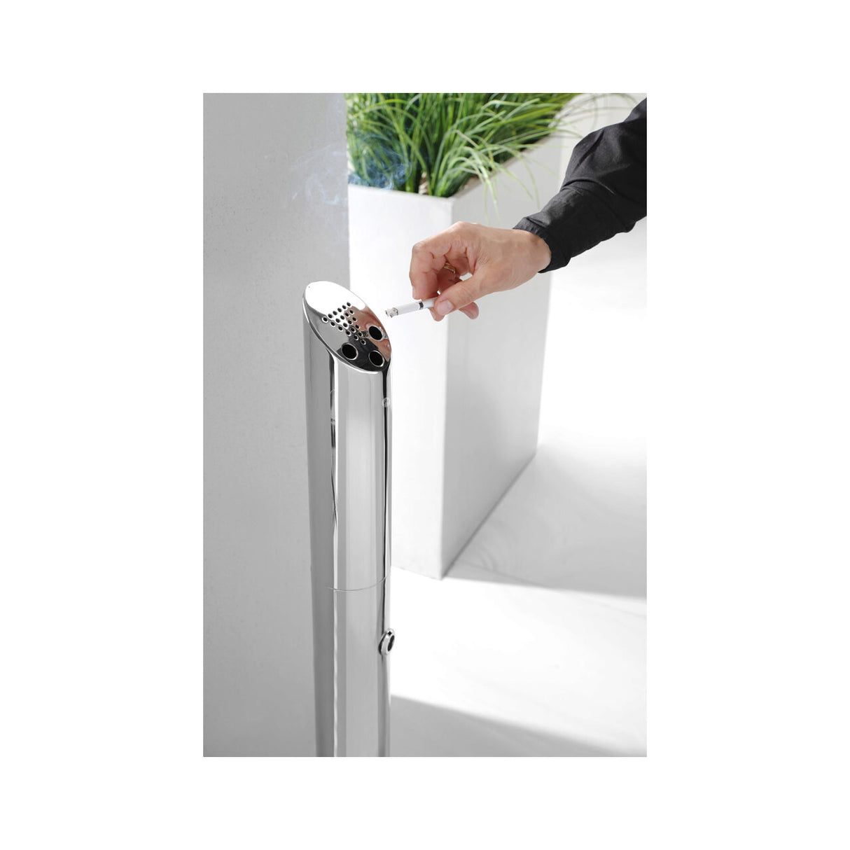 Scrumiera Hendi tip stalp, otel inoxidabil 18/8, 17x(H)92 cm