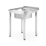 Spalator cu 1 Cuva montare pe perete - sudata, otel inoxidabil, Hendi, Kitchen Line, 600x700x(H)850mm