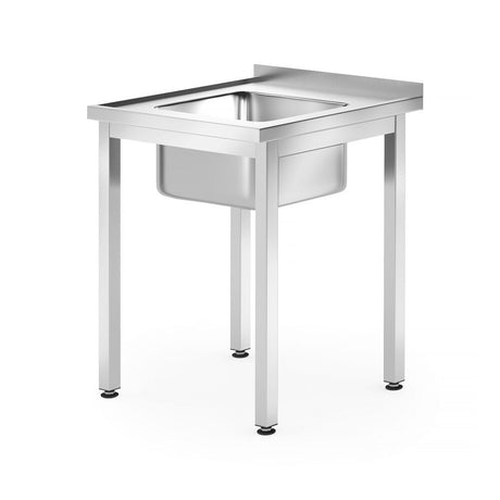 Spalator cu 1 Cuva montare pe perete - sudata, otel inoxidabil, Hendi, Kitchen Line, 600x700x(H)850mm