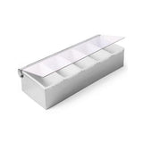 Cutie ingrediente bar / pizza, 5 compartimente, 375x140x(H)90 mm, capac transparent, Hendi