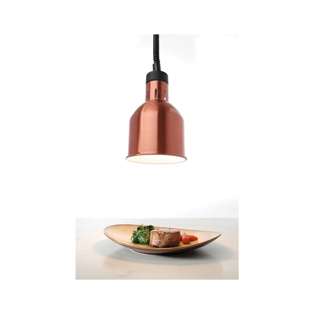 Lampa de incalzire cilindrica, finisaj cupru ø175x(H)250
