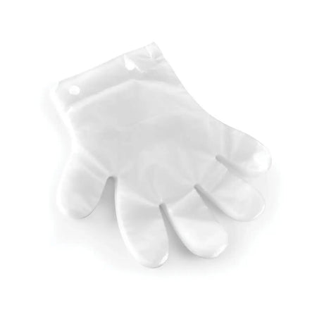 Manusi din folie cu agatatoare- set de 100 buc., versatile, transparente;marime universala