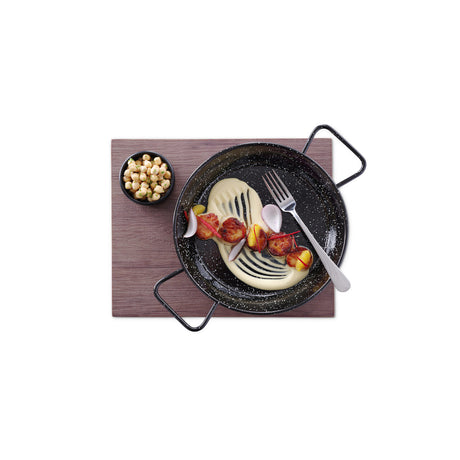 Tigaie adanca paella cu 2 manere, otel emailat, 17 cm diametru x 4 cm inaltime , Hendi, potrivita si pentru servire