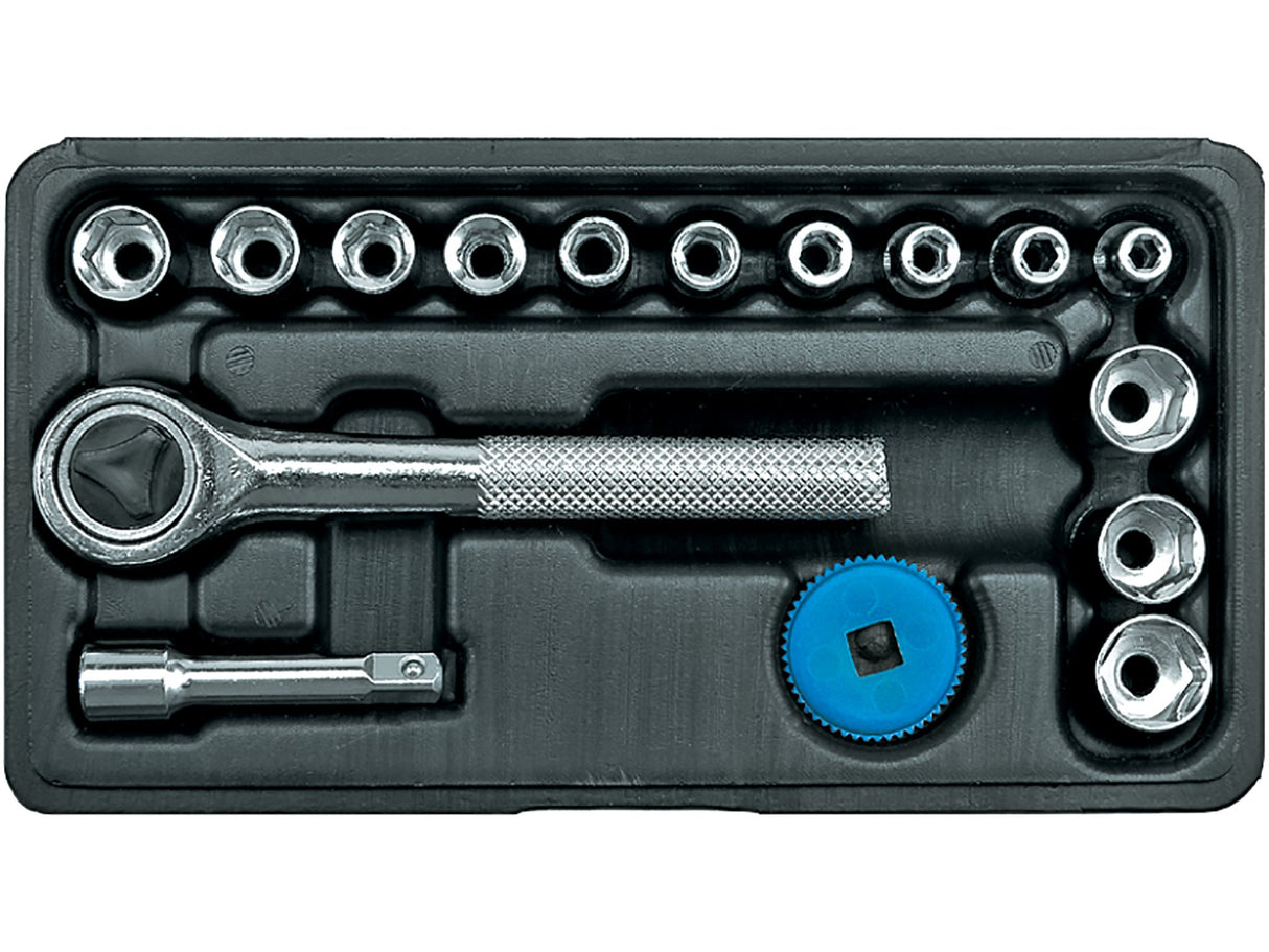 16 db-os kulcskészlet, név nélküli, 58160, csőkulcs, 4-13 mm, 1/4" 