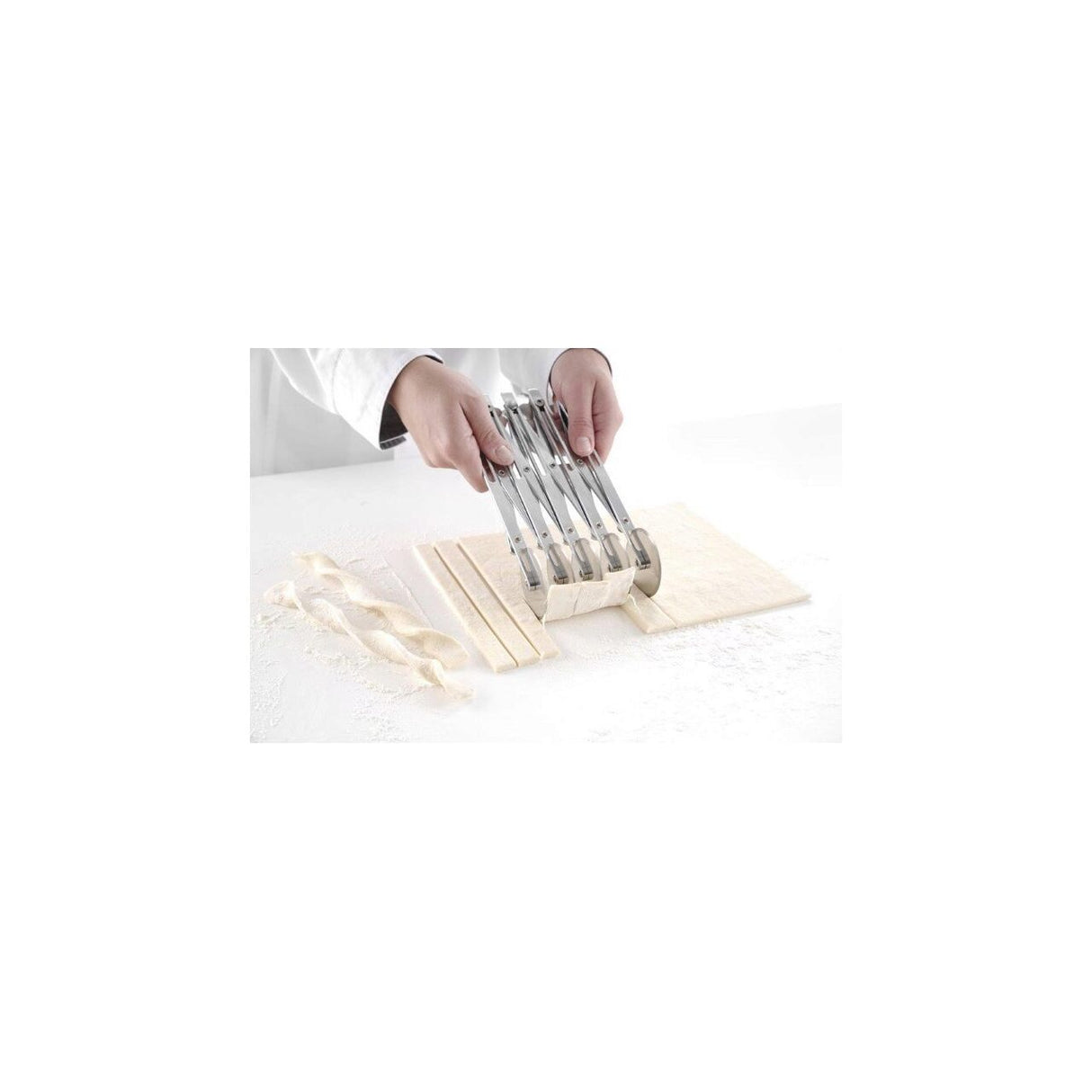 Taietor pentru aluat din otel inoxidabil cu 5 role, 222x56x(h)55 mm