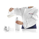 Aparat / sifon frisca, 0,5 litri, corp negru polipropilena, Hendi Kitchen Line, include 3 duze si perie curatare, 80 x 260 mm, Negru