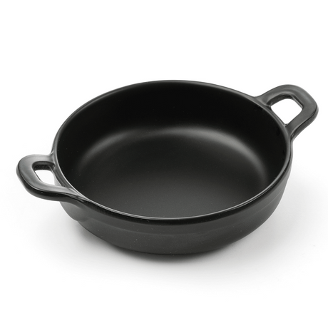 Vas servire in forma de mini-tigaie cu 2 manere, 150x115x(H)37 mm, melamina, Hendi Little Chef
