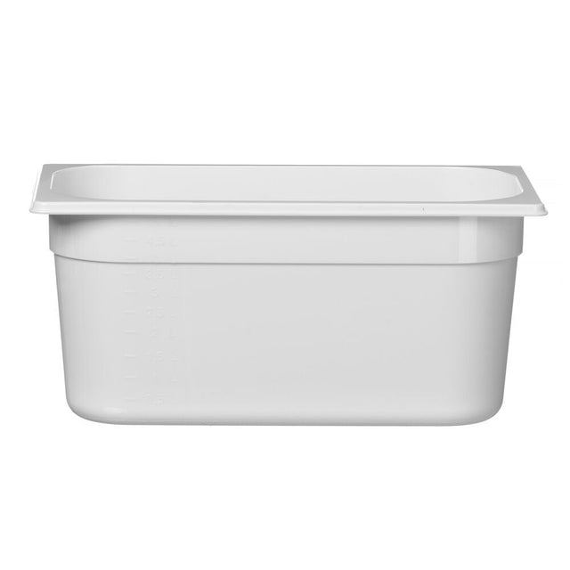 Tava gastronom din policarbonat alb, HENDI, GN 1/3,  5.7 L, alb, 325x176x(H)150mm