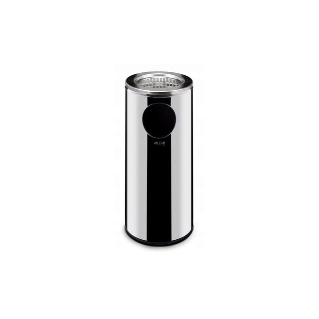 Cos de gunoi cu scrumiera, capacitate 33 litri, Inox, diametru 135 mm, baza din cauciuc antiderapant, interior/exterior, 240x(H)660mm