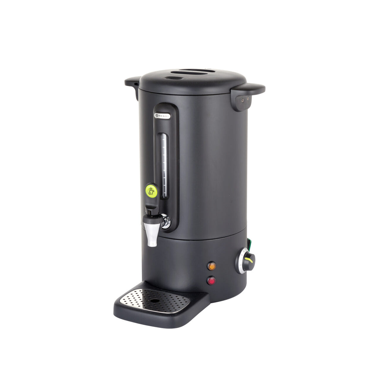 Boiler pentru bauturi fierbinti 9 litri, inox, negru mat, termostat 0-100 gr C, 950 W, Concept Line Hendi, 307x330x(H)450 mm