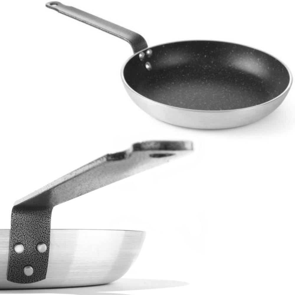 Tigaie aluminiu Marable Professional Hendi ,24 cm diametru x 4,2 cm inaltime ,baza 18 cm ,aluminiu, strat anti-aderent, maner din otel acoperit epoxidic