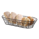 Cos oval pentru servire Hendi cu margine decorativa, metal, 385x160x(H)80mm