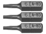 SET 3 BITI STHOR 65491 TORX 1/4 T9X25MM