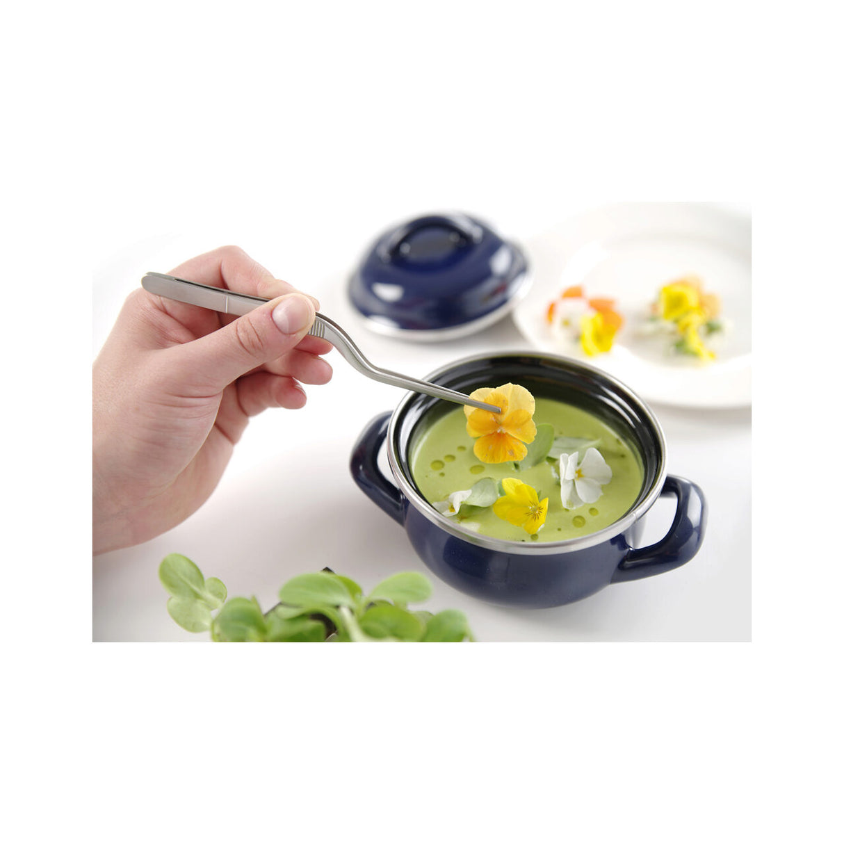 Penseta curbata, (L)210 mm, inox, pentru sushi / decorare / manevrare produse fierbinti, Hendi