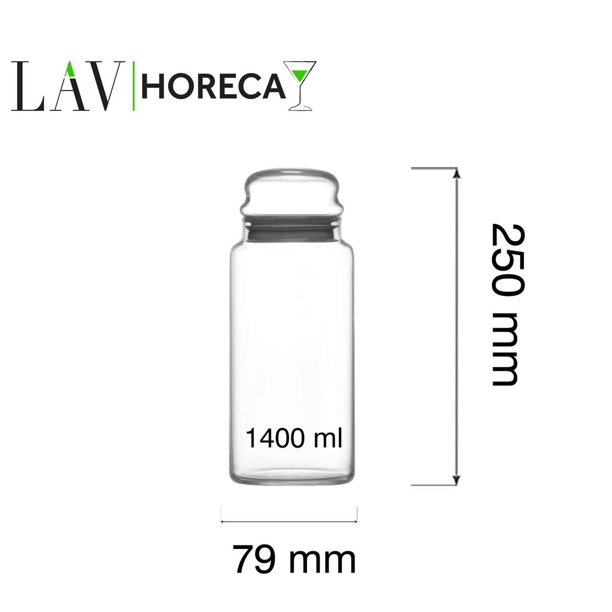 Borcan cu capac Phuket 1400 ml, LAV