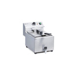 Friteuza electrica profesionala, Hendi Mastercook cu robinet scurgere ulei, Inox, 8 lt, 3500 W, temperatura reglabila pana la 195 gr C, termostat, 515x300x(H)345 mm