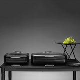 Incalzitor cu inductie rotund cu capac din sticla De Luxe Black, 9l Fine Dine