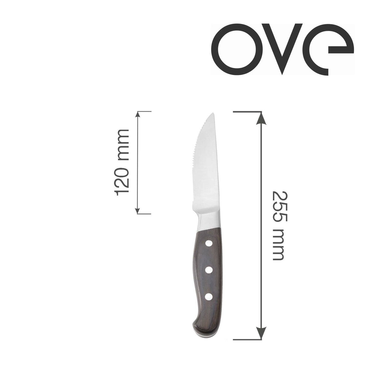 Cutit jumbo pentru friptura Corfu, OVE, 255 mm, set de 6 buc.