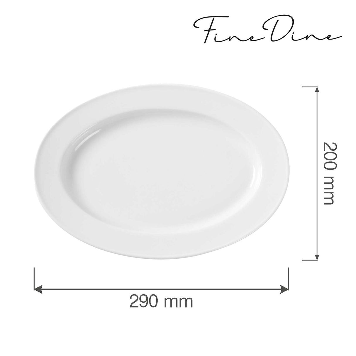 Platou oval Bianco 290x200 mm Fine Dine