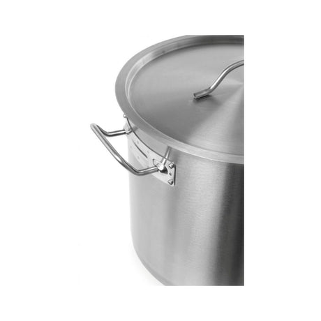 Oala medie cu capac, 24 Lit ,36 cm diametru x 24 inaltime, inox18/0 structura solida cu grosime 4 mm, manere nituite dublu, gama Hendi Budget Line