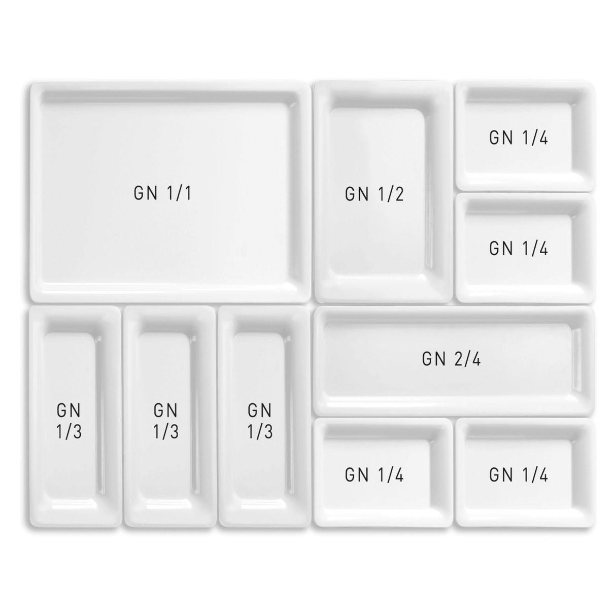 Tavă dreptunghiulară GN 1/2 melamină, albă 325x265x(H)30 Fine Dine