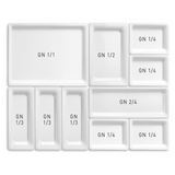 Tavă dreptunghiulară GN 1/2 melamină, albă 325x265x(H)30 Fine Dine