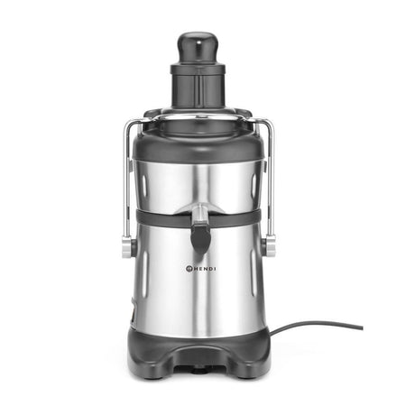 Storcator de fructe si legume 120 kg de fructe sau legume pe ora, viteza de rotatie 3000 rpm, recipient reziduri 7 litri, Hendi, dim.250x410x(H)530 mm