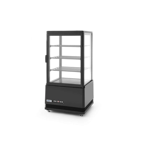 Vitrina rece pt prezentare, Negru, 68 lt, interval temp 2-6 gr C, 170 W, 3 rafturi reglabile pe inaltime, ARKTIC by Hendi, 452x406x(H)891 mm, Clasa energetica C