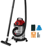 Aspirator umed-uscat Einhell TC-VC 2045 S, 900 W, putere de aspirare 180 mbar, recipient inox 20 L, suport accesorii incluzand diverse filtre si duze - imagine 1