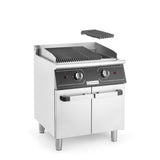 Grill pe gaz cu roca vulcanica si spatiu de depozitare, 6Kw