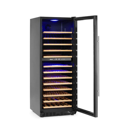 Dulap frigorific pentru vin cu reglare temperatura in 2 zone, 135 sticle,Hendi, 387 litri, 220-240V/90W, 595x680x(H)1625 mm