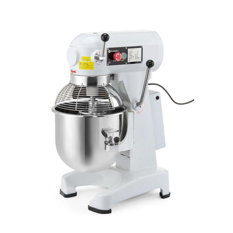 Mixer planetar spirala cu vas detasabil 3 viteze echipat cu roti pivotante vas, capac si spirala din inox 18/10 HENDI Smart, 20 litri 750 W,  Viteza: 19/193 rpm, 400x500x (H) 850 mm