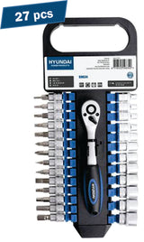 Set 27 chei clichet tubulare plus biti 1/4 HYUNDAI HY-59634