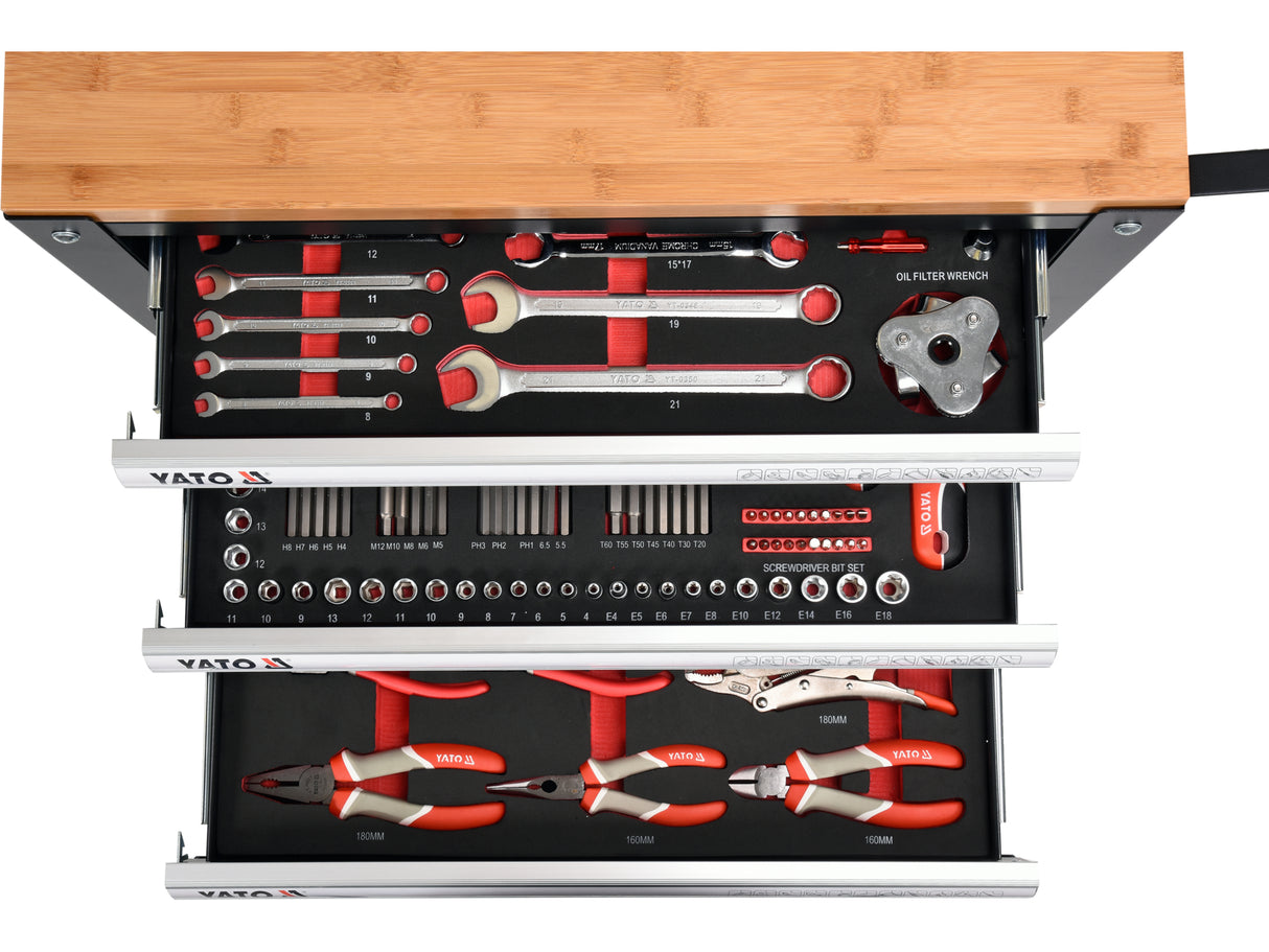 YATO YT-55280 MUNKAPAD FELSZERELT, 162 DARABOS