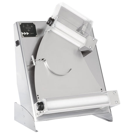 Aparat electric pentru formatare aluat de pizza sau paste Prismafood 400 cu 2 perechi de role, greutate portie de aluat 0,21-0,70 kg, 230V/250W, 585x435x(H)790mm