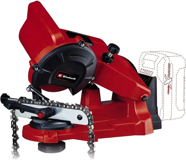 Aparat pentru ascutit lant de drujba pe acumulator Einhell GE - CS 18 Li – Solo (opritor de adancime, intinzator de lant, reglare precisa a unghiului, lumina LED Einhell - scule electrice si unelte profesionale - BricoMart