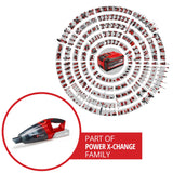 Aspirator portabil pe acumulator Einhell TE - VC 18 Li - Solo PXC (litiu - ion, recipient de praf de 540 ml, 3 duze, extensie, suport de perete, furnizat fara acumulator sau incarcator Einhell - scule electrice si unelte profesionale - BricoMart