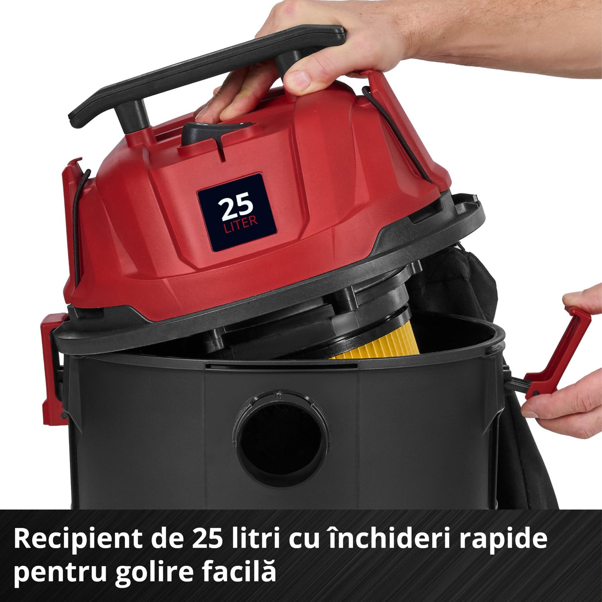 Aspirator umed - uscat Einhell TC - VC 2555 - cablu 3 m, maner transport, 850 W, 25 l BricoMart - scule electrice si unelte profesionale - BricoMart