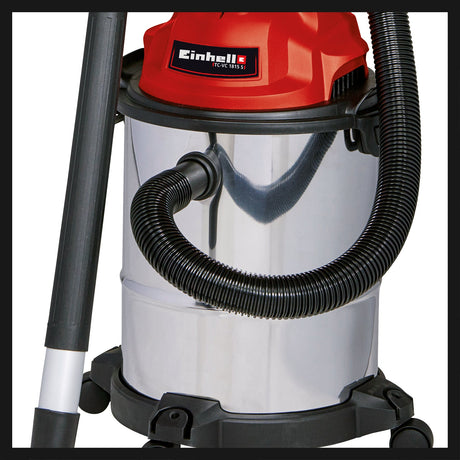 Aspirator umed/uscat Einhell TC - VC 1815 S, 1.250 W, recipient din otel inoxidabil de 15 litri, sistem de furtun de 36 mm, suport pentru accesorii, duza de aspirare cu insertie combinata Einhell - scule electrice si unelte profesionale - BricoMart