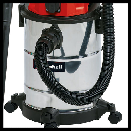 Aspirator umed/uscat Einhell TC - VC 1820 SA (1.250 W, rezervor din otel inoxidabil de 20 l, racord de suflare, suport pentru accesorii, mufa cuplaj automat, furtun de aspirare, duze + filtru Einhell - scule electrice si unelte profesionale - BricoMart