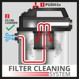 Aspirator umed/uscat Einhell TE - VC 2230 SACL, 1.400 W, 220 mbar, raza de operare 8 m, filtru plisat HEPA inclusiv sistem de curatare a filtrului, recipient de 30 l, clasa de protectie la praf L, priza automata de 2.000 W Einhell - scule electrice si unelte profesionale - BricoMart