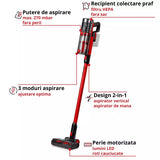 Aspirator vertical fara fir Einhell TE-SV 18/270 Li BL-Solo PXC,18 V, Brushless, 270 mbar, fara sac, 3 moduri de putere, sistem de filtrare in 3 etape, incl. accesorii, fara baterie - imagine 4