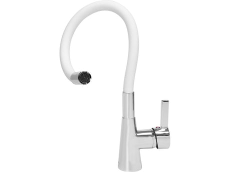 BATERIE DE BUCATARIE CU FURTUN FLEXIBIL, ALB Fala 75706 - Baterii pentru chiuvete, 15 cm, ergonomic, inox Fala - scule electrice si unelte profesionale - BricoMart