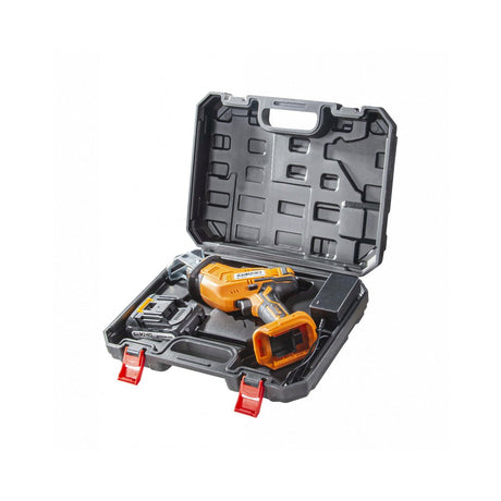 BAUKRAFT Fierastrau tip sabie 18V 2Ah BK - CRS33 Set SDS - sistem pentru schimbarea rapidă și convenabilă a cuțitului Buton pentru prevenirea pornirii accidentale Design compa Baukraft - scule electrice si unelte profesionale - BricoMart