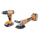 BAUKRAFT Set Polizor unghiular si bormasina 18V 2 si 4Ah BK - AGCDL1 Set combinat cu 2 unelte pentru toate proiectele tale de bricolaj Baukraft - scule electrice si unelte profesionale - BricoMart