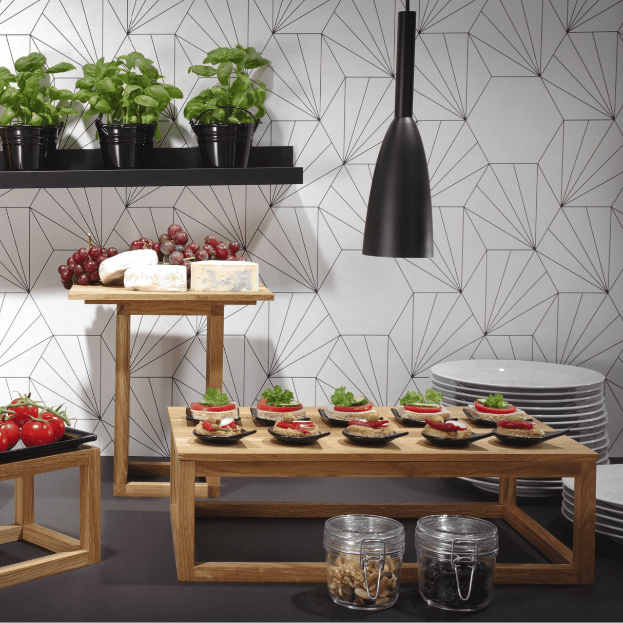 Bază de bufet Madeira din lemn pentru tăvi GN 1/3, Fine Dine