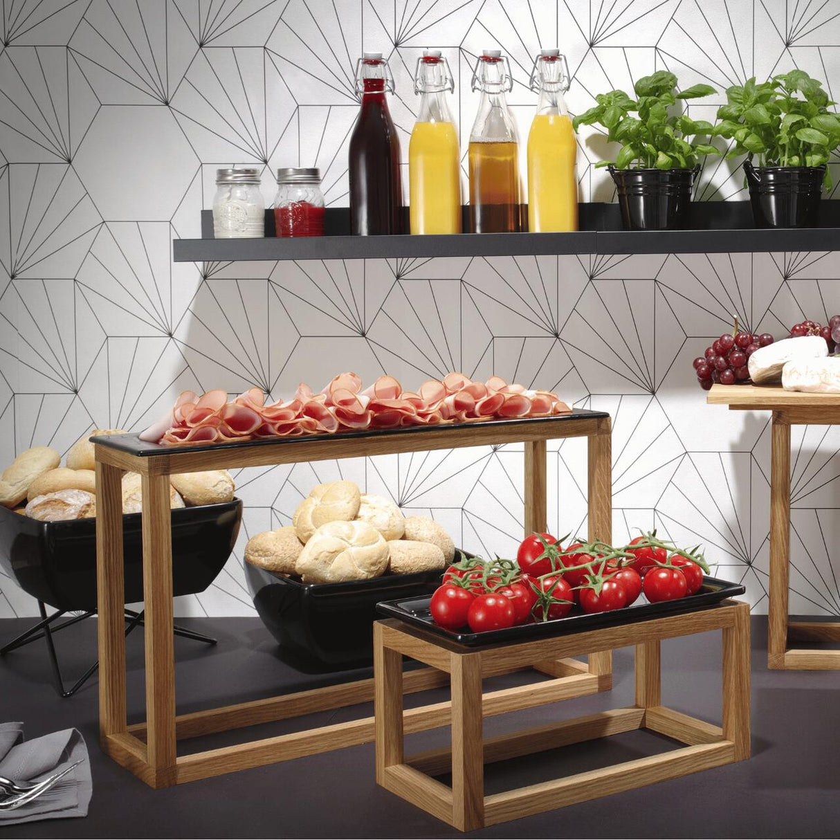 Bază de bufet Madeira din lemn pentru tăvi GN 1/3, Fine Dine