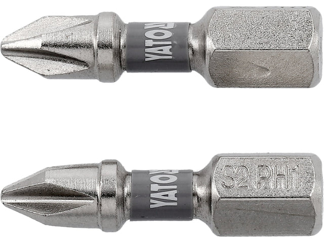 BITI 1/4 25MM PH1, 2 BUC, NI Yato YT - 78000 - 6.3 mm, 25 mm Yato - scule electrice si unelte profesionale - BricoMart